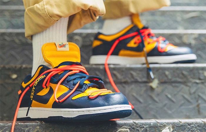 nike dunk low off white university gold
