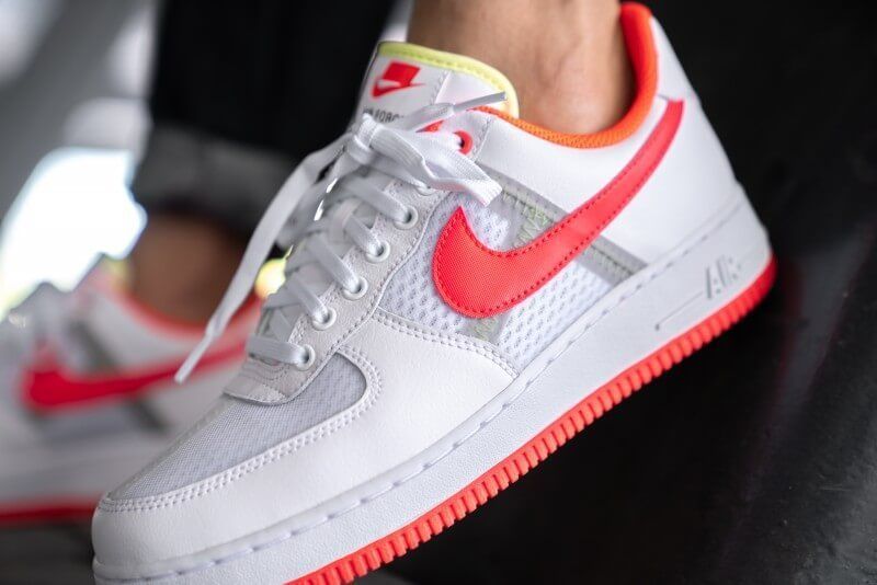 air force 1 transparent white crimson