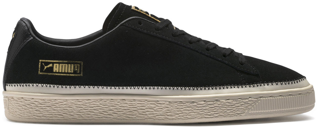 puma suede trim black