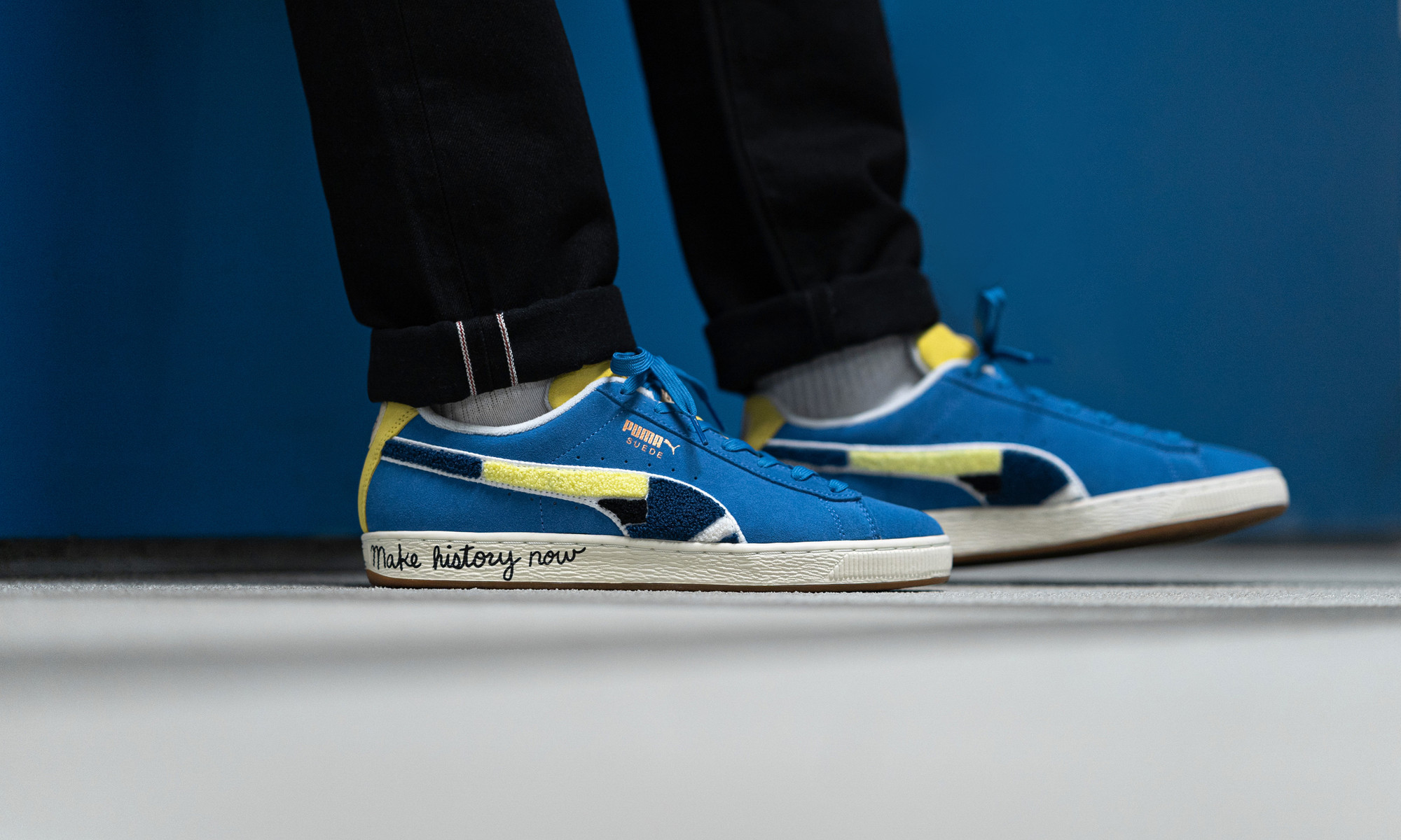 puma suede black fives