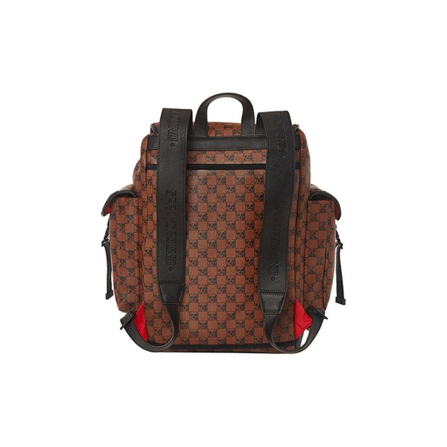 Balo Sprayground Checkerboard Skull Pattern 'Brown' W0815714