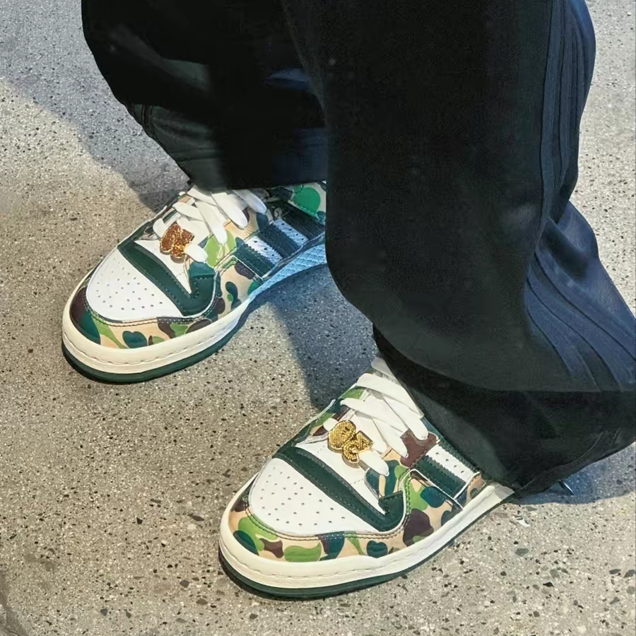 Giày Adidas Forum Low 84 x BAPE '30th Anniversary Green' ID4771