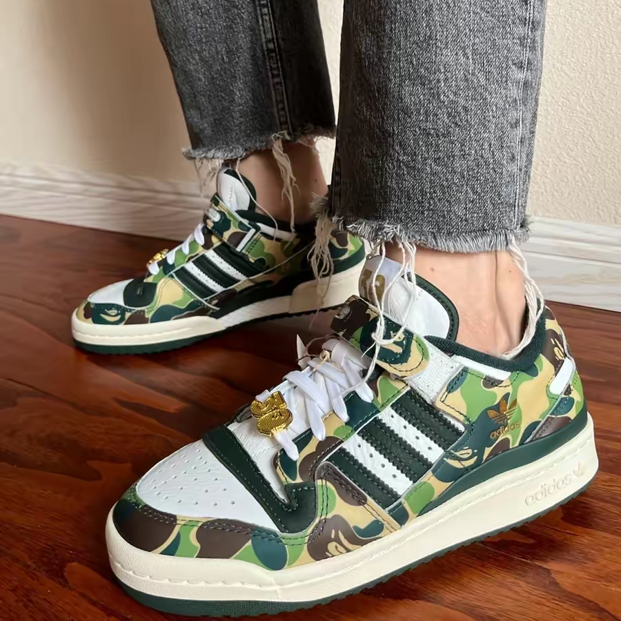 Giày Adidas Forum Low 84 x BAPE '30th Anniversary Green' ID4771