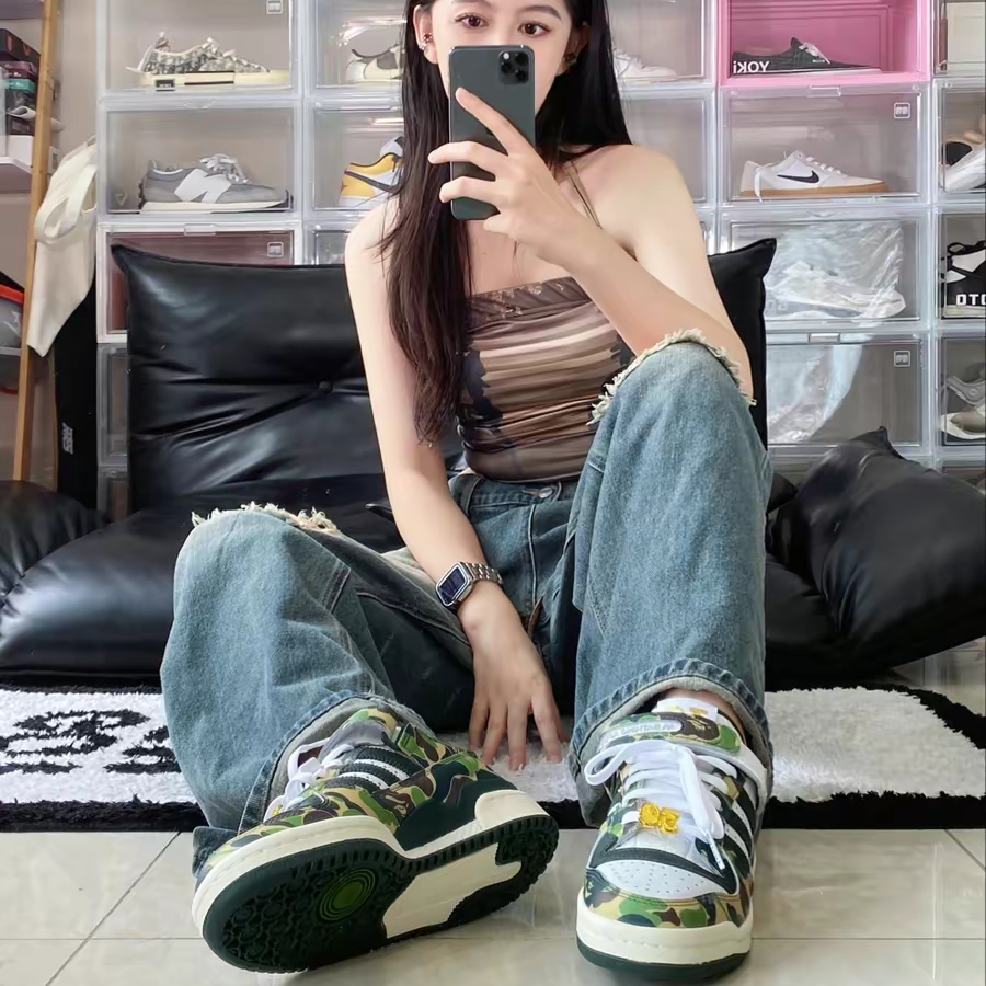 Giày Adidas Forum Low 84 x BAPE '30th Anniversary Green' ID4771