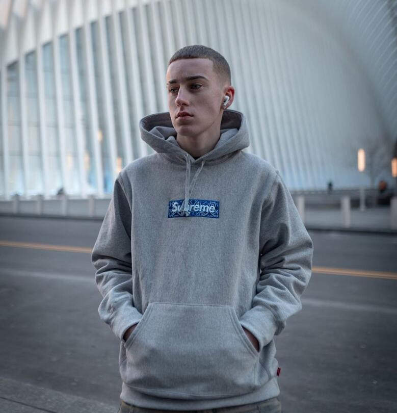 Supreme Bandana Box LogoHoodedSweatshirt 帯電した強い風が磁場 タグ付き Hooded Logo Box Bandana Supreme パーカー