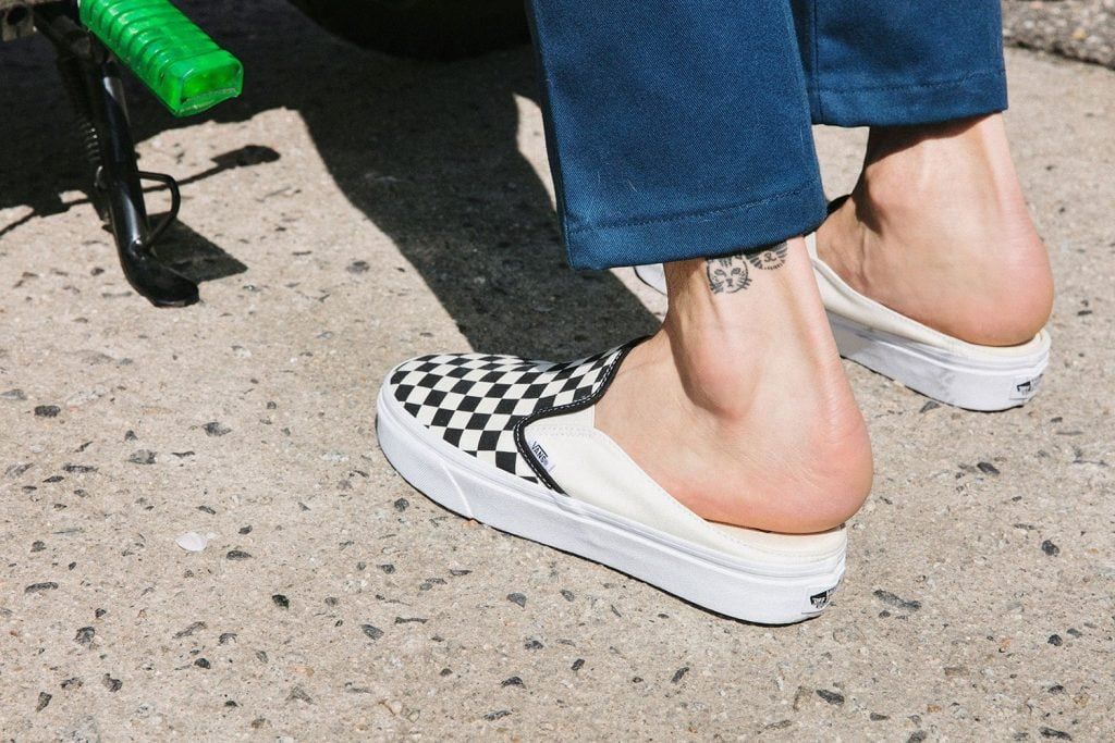 vans checkerboard mule