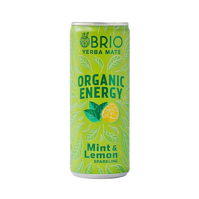 Org Enery Sparkling Drink Mint& Lemon Brio Yerba Mate 250Ml- 
