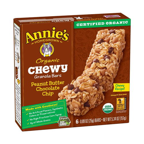 Organic Chewy Granolar Peanut Butter And Chocolate Chip Bar Annie'S 151G- Org Chewy Granolar Peanut Butter And Chocolate Chip Bar Annie'S 151G