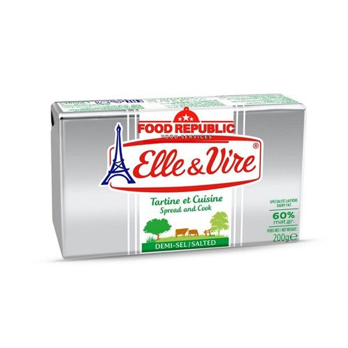 Bơ Có Muối 60% Béo Elle & Vire 200G- Bơ Có Muối 60% Béo Elle & Vire 200G