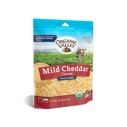 Phô Mai Cheddar Sợi Mild Organic Valley 170G- Phô Mai Cheddar Sợi Mild Organic Valley 170G