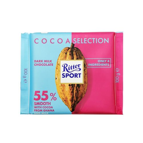 Dark Milk Chocolate 55% Cacao Ritter Sport 100G- 