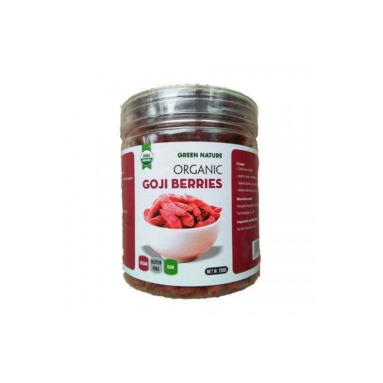 Organic Dried Goji Berries Green Nature 200G- Org Dried Goji Berries Green Nature 200G