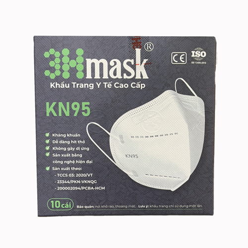 Khẩu Trang Cao Cấp 5 Lớp 3D N95 3H Mask 10 Cái (Trắng)- 