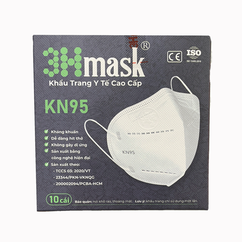 3H Mask White 5 Layer 3D N95 Mask 10Pcs- 