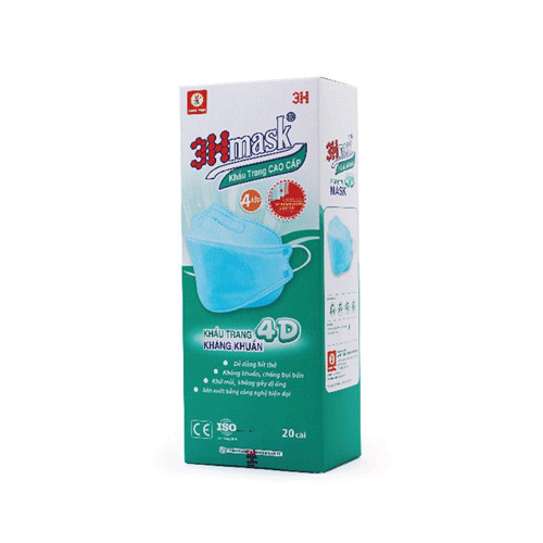3H Mask Blue 4 Layer 4D Mask 20Pcs