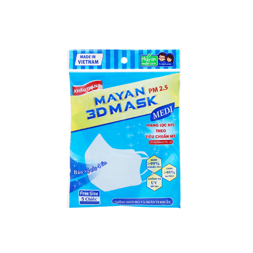 Khẩu Trang 3D Mask Pm2.5 Medi Mayanx5- 