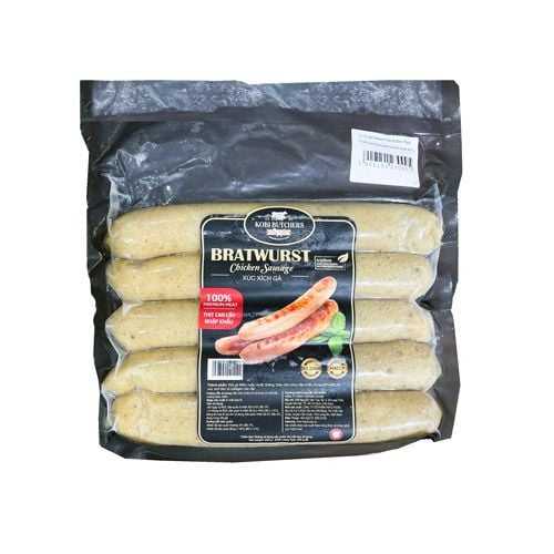 Frozen Chicken Sausage Bratwurst Kobi Butcher 80Gx5- 