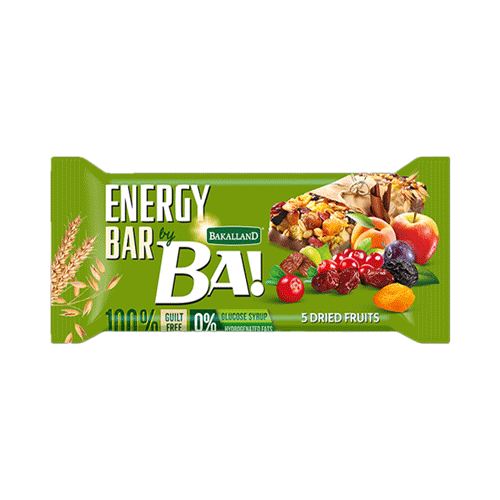 Energy Bar 5 Dried Fruits Bakalland 40G
