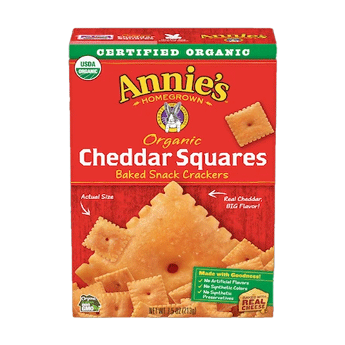 Cheddar Squares Baked Cheese Crackers Annie'S 213G- 