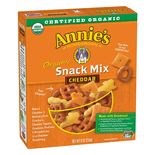 Organic Assorted Crackers And Pretzels Cheddar Snack Mix Annie'S 255G- 