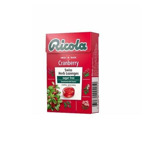 Cranberry Swiss Herb Lozenges Sugar Free Ricola 40G- 