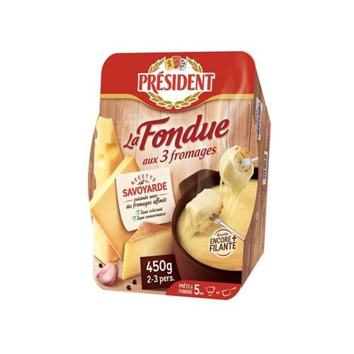 PRESIDENT LA FONDUE AUX 3 FROMAGE 450G