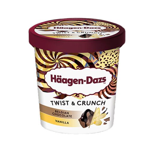 Twist & Crunch Belgian Chocolate Vanilla Haagen-Dazs 420Ml
