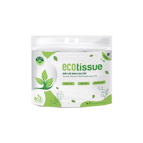 Giấy Vệ Sinh Cao Cấp Ecowipes 6 Cuộn/ Gói- 