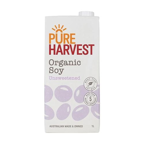 Organic Soy Milk Unsweetened Pure Harvest 1L- 