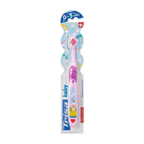 Pink Toothbrush For Kid Under 3 Ages Trisa- 