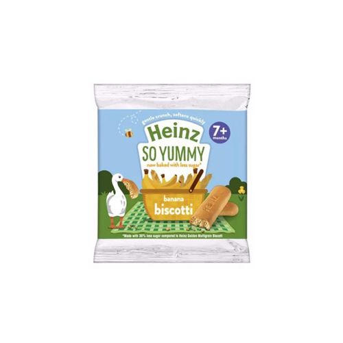 Bánh Quy Ăn Dặm Biscotti Vị Chuối Ít Đường Heinz 60G- 