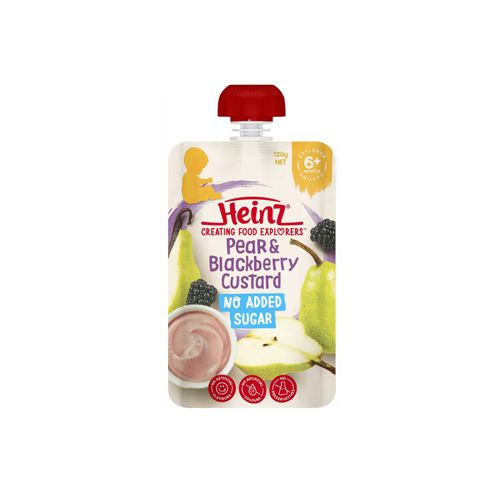 Pear & Blackberry Custard No Sugar Heinz 120G- 