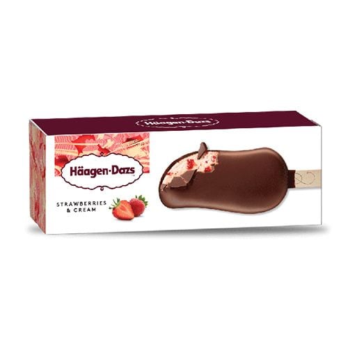 Strawberries & Cream Stick Bar Haagen Dazs 69G