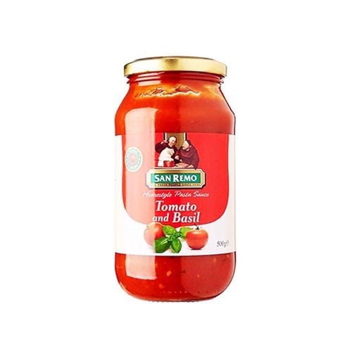 Pasta Sauce Tomato & Basil San Remo 500G