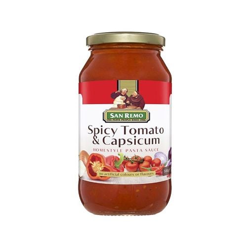 Pasta Sauce Spicy Tomato & Capsicum San Remo 500G