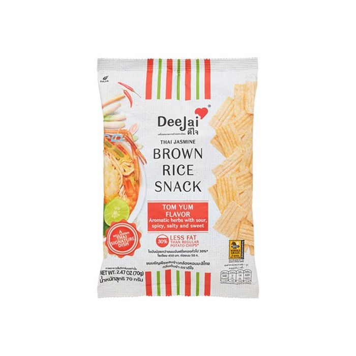 Thai Jasmine Brown Rice Snack Tom Yum Flavor Deejai 70G Nam An Market