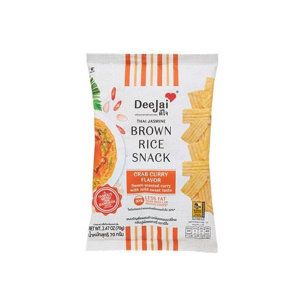 Thai Jasmine Brown Rice Snack Crab Curry Deejai 70G