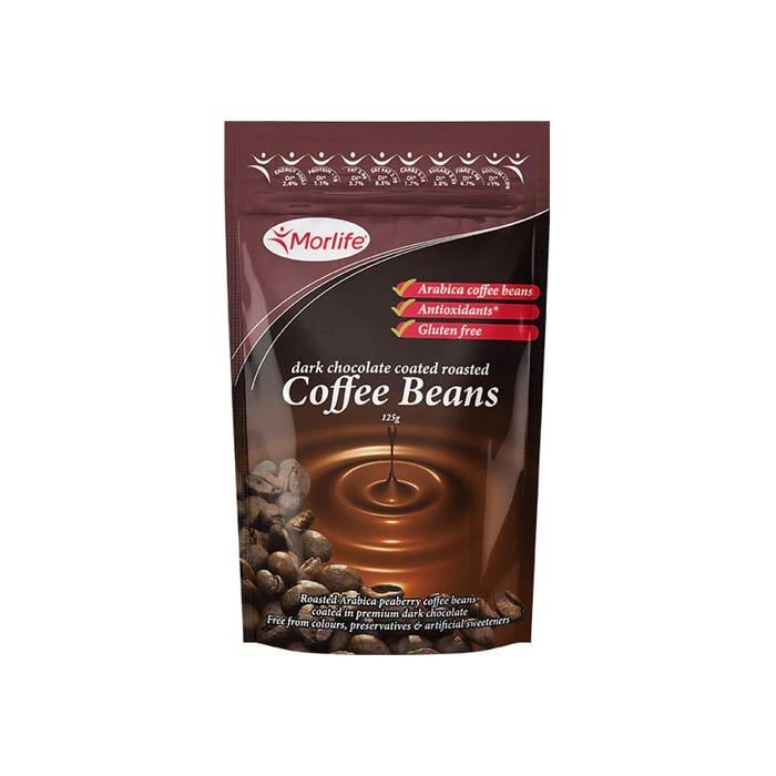 Dark Chocolate Coated Roasted Coffe Beans Morlife 125G- 