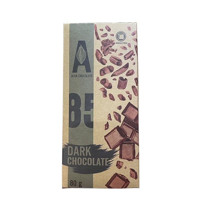 Dark Chocolate No Sugar 85% Alva 80G- 