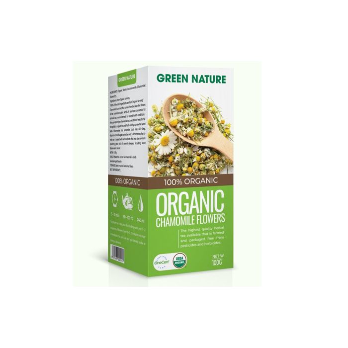 Trà Hoa Cúc La Mã Nguyên Bông Hữu Cơ Green Nature 100G- 