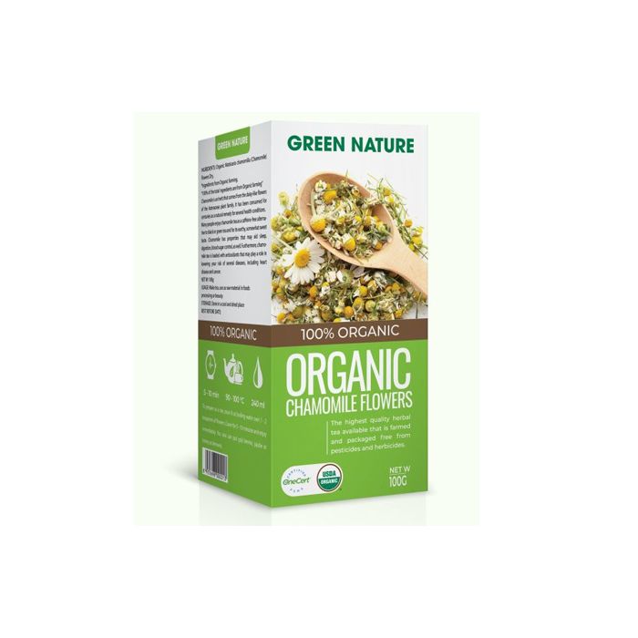Organic Chamomile Flowers Green Nature 100G