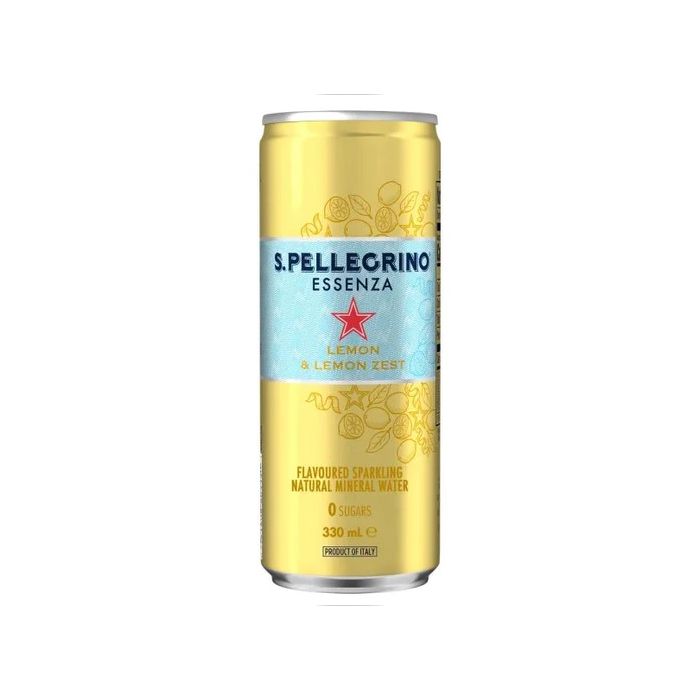 Nước Khoáng Có Gaz Vị Chanh & Vỏ Chanh San Pellegrino 330Ml- 