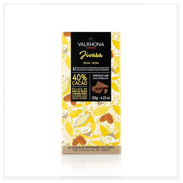 Milk Chocolate Caramel Pecan 40% Jivara Valrhona 120G- 