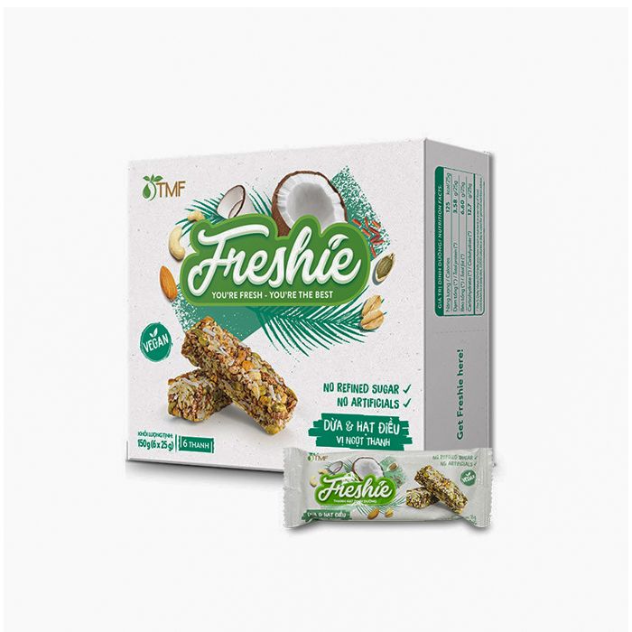 Thanh Năng Lượng Dừa & Hạt Điều Freshie 6X25G