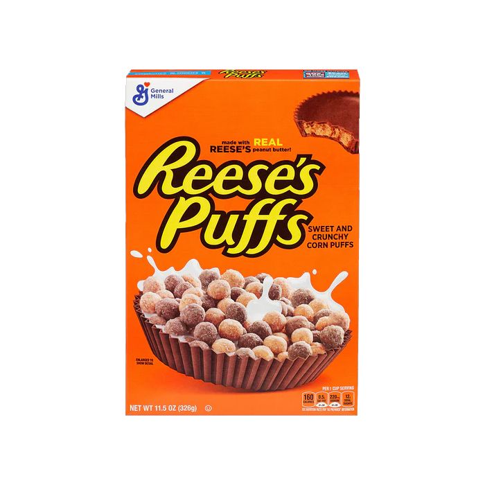 Bắp Bung Giòn, Ngọt Tẩm Bơ Đậu Phộng Reese's Puff General Mills 326G- 