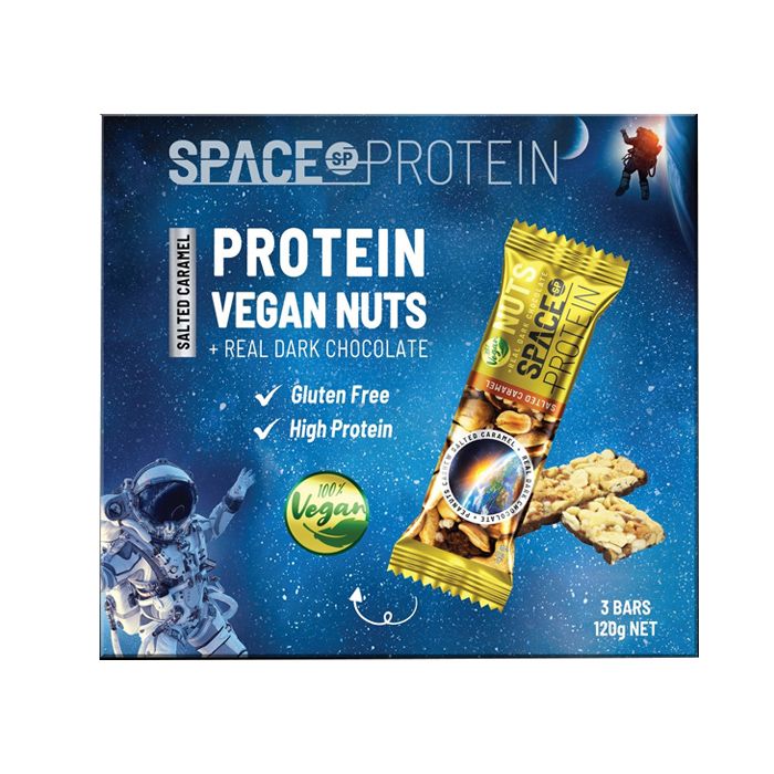  Thanh Năng Lượng Hạt Thuần Chay Caramel Muối Space Protein 120G (3 Thanh) 