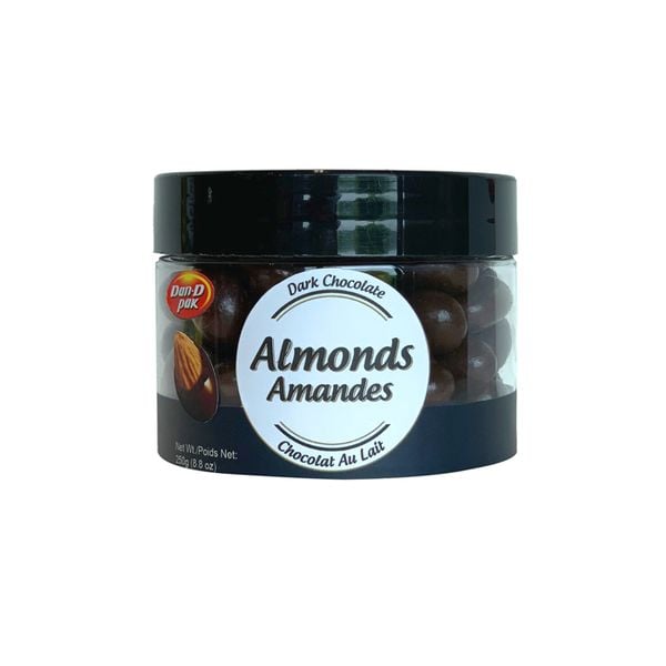 Hạnh Nhân Bọc Sô Cô La Đen Dan D Pak 250G