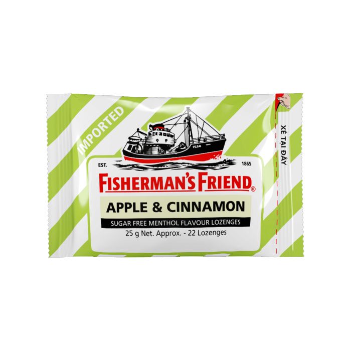 Apple Cinnamon Menthol Flavour Lozenges Fisherman's Friend 25G- 