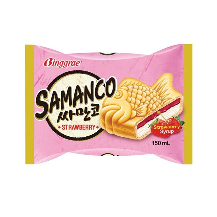 Ice Cream Samanco Strawberry Binggrae 150Ml- 