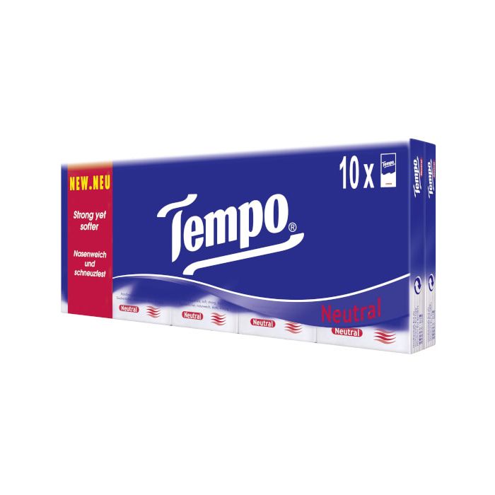 Khăn Giấy Bỏ Túi Không Mùi 10 Tờ Tempo Regular Lốc 10- 